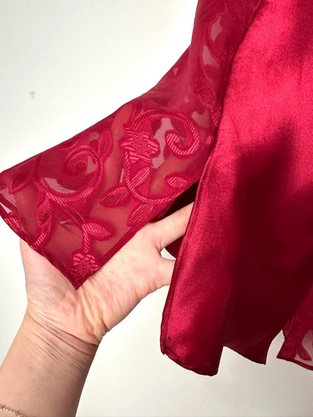 Vintage Red Satin Slip Dress Romantic Feminine Y2K Baddie Indie Sleaze Rose - Picture 4 of 10